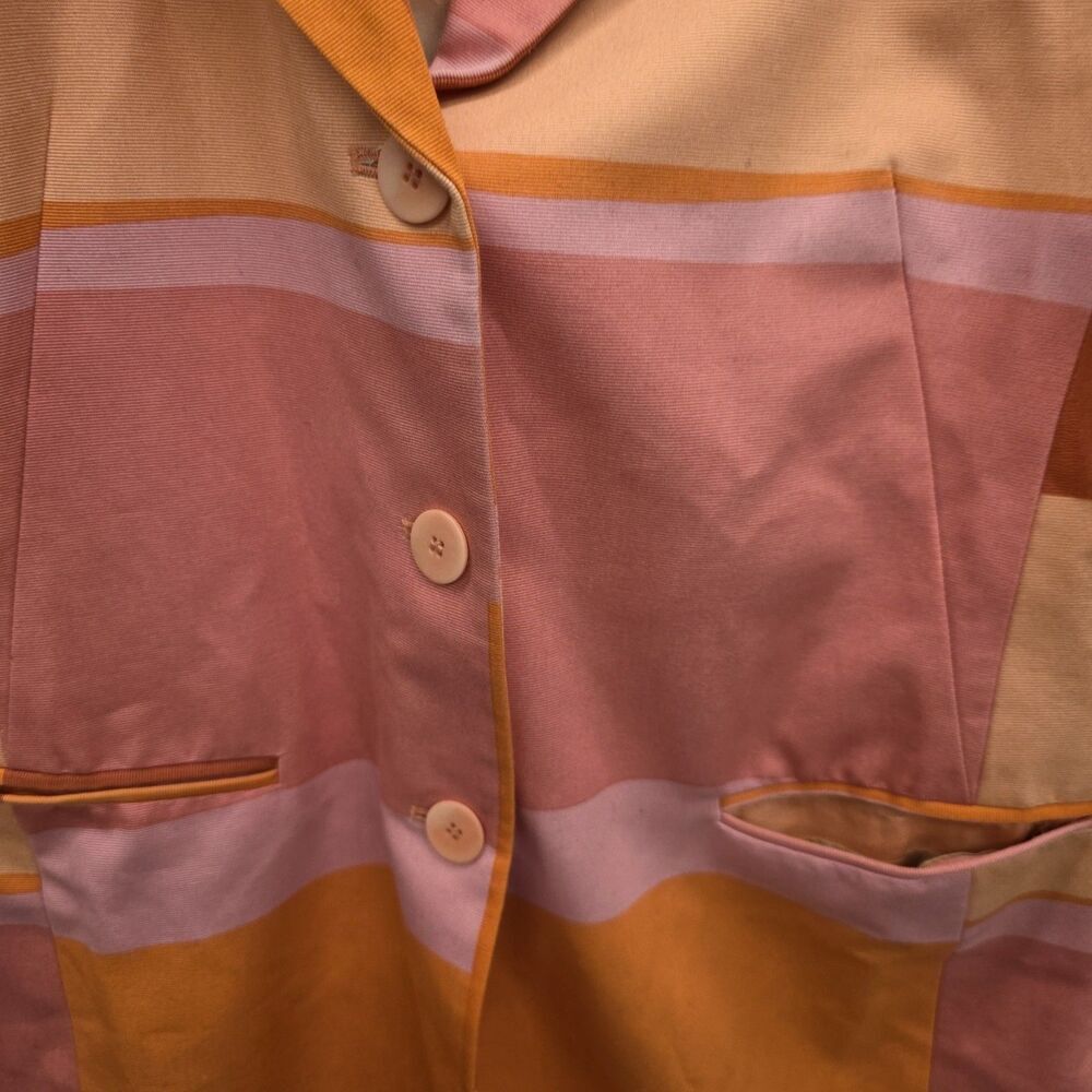 Lafayette 148 Peach Color Block Multicolor Blazer… - image 6